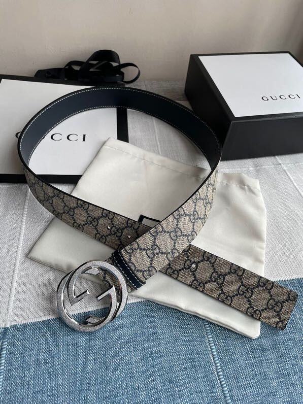 Gucci Men s PVC GG stainless steel metal buckle 38mm belt