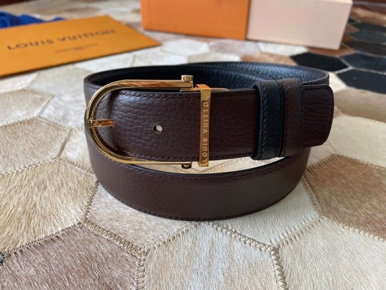 Louis Vuitton Stainless steel buckle cowhide Reversible belt 35mm