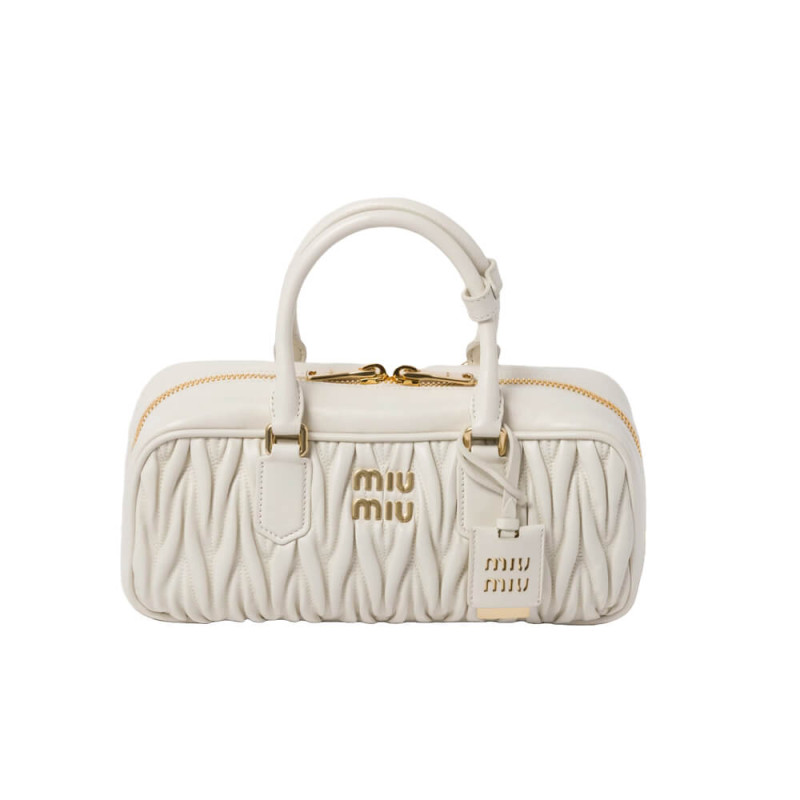 Miu Miu Arcadie Matelasse Nappa Leather Bag 5BB148 White