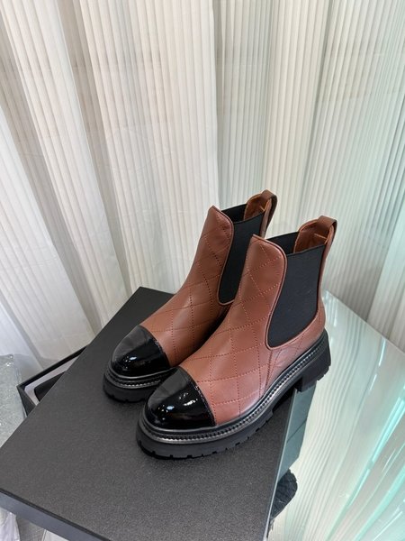 Chanel CC platform wedge Chelsea boots