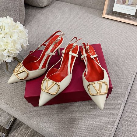 Valentino Pointed back hollow stiletto sandals in sheepskin