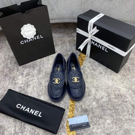 Chanel Sheepskin Hardware Logo Buckle Loafers