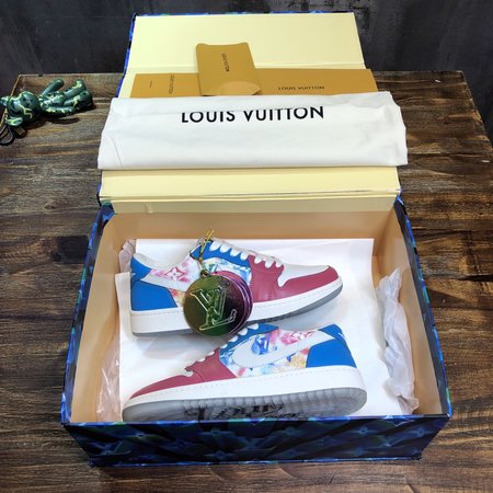 Louis Vuitton Air Jordan 1 joint sneakers calfskin