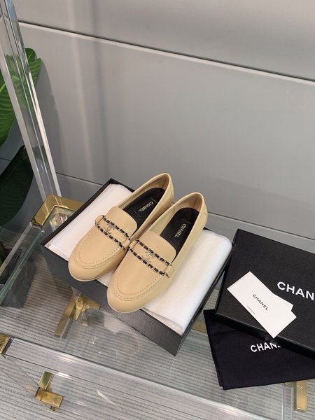 Chanel Chain buckle fortune shoes calfskin