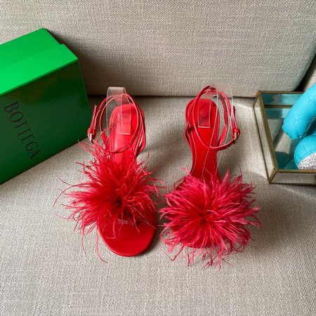 Bottega Veneta Ostrich Fur Sandals