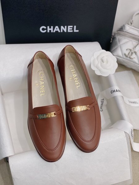 Chanel CoCo Vintage Metal Buckle Flat Loafers