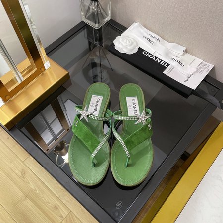 Chanel Pentagram rhinestone sandals and slippers