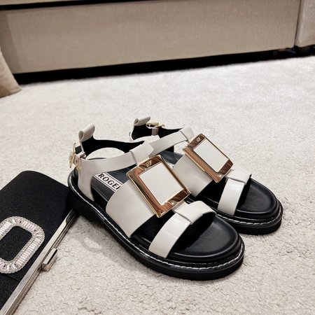 Roger Vivier Strappy square buckle platform sandals