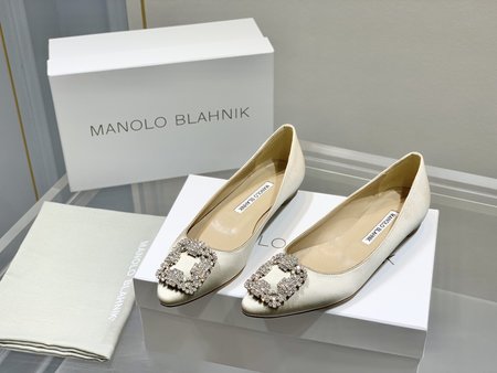 Manolo Blahnik Ladies Snowflake Buckle Shoes