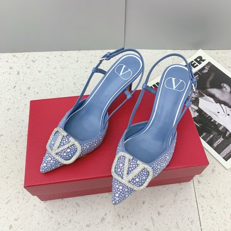 Valentino large and small diamond buckle high heels