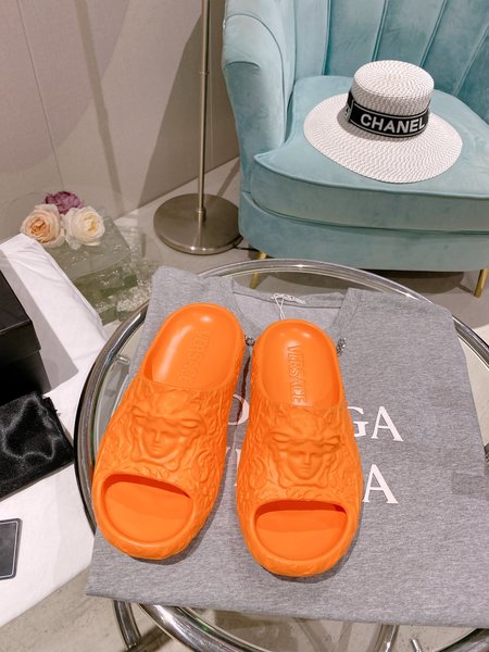 Versace Monogram embossed slides