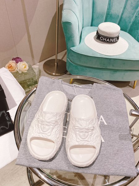 Versace Monogram embossed slides