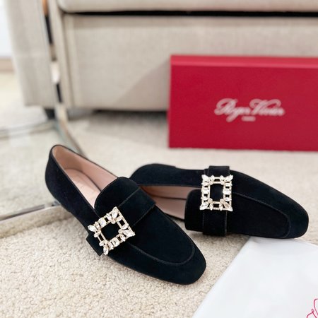 Roger Viver Mini Broche Versailles diamond buckle loafers