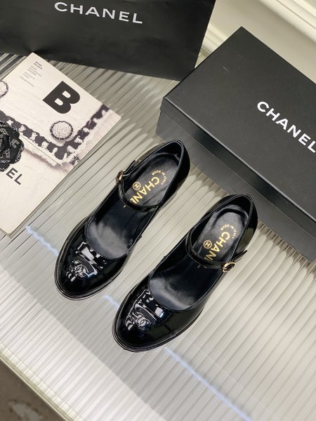 Chanel Lace up high heel shoes