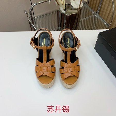 Yves Saint Laurent hemp rope wedge sandals