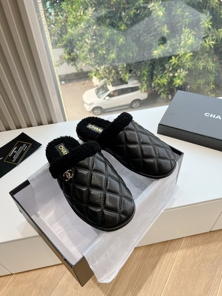 Chanel New style loafers in wool slippers and cotton shoes series