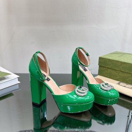 Gucci Spring and summer new double G diamond buckle waterproof platform high heels