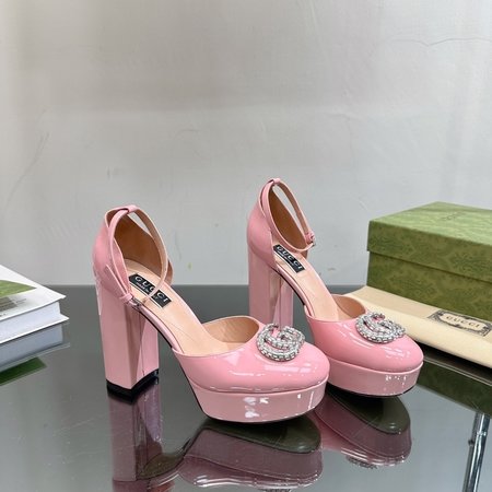 Gucci Spring and summer new double G diamond buckle waterproof platform high heels